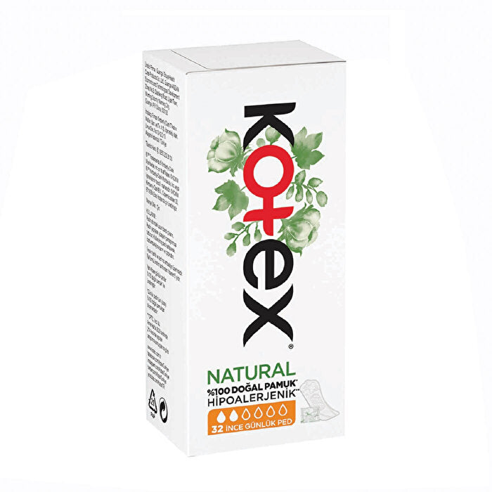 Kotex Natural Thin Daily Pads 32 Count - Hypoallergenic | Comfort - Hygiene Products