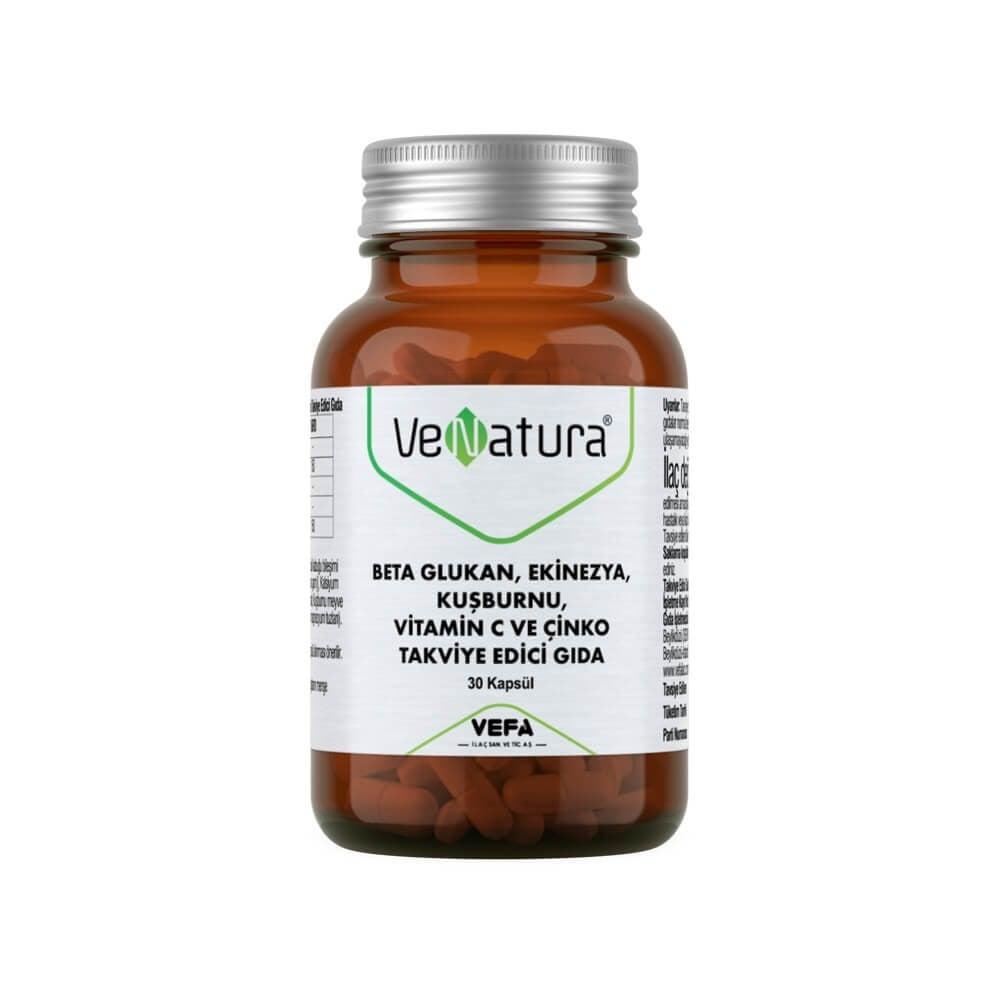 VeNatura Immune Support Supplement - Beta Glukan, Vitamin C, Zinc, Echinacea & Rosehip - 30 Capsules VeNatura Immune Support - Beta Glukan & Vitamin C Supplement Beta Glukan, Vitamin C supplement, Zinc supplement, Echinacea, Rosehip extract, Immune system support, Dietary supplement, Health supplement, Natural immune booster, Wellness product, Supplementary nutrition, Immune health, Adult health supplement, Child health supplement over 11 years