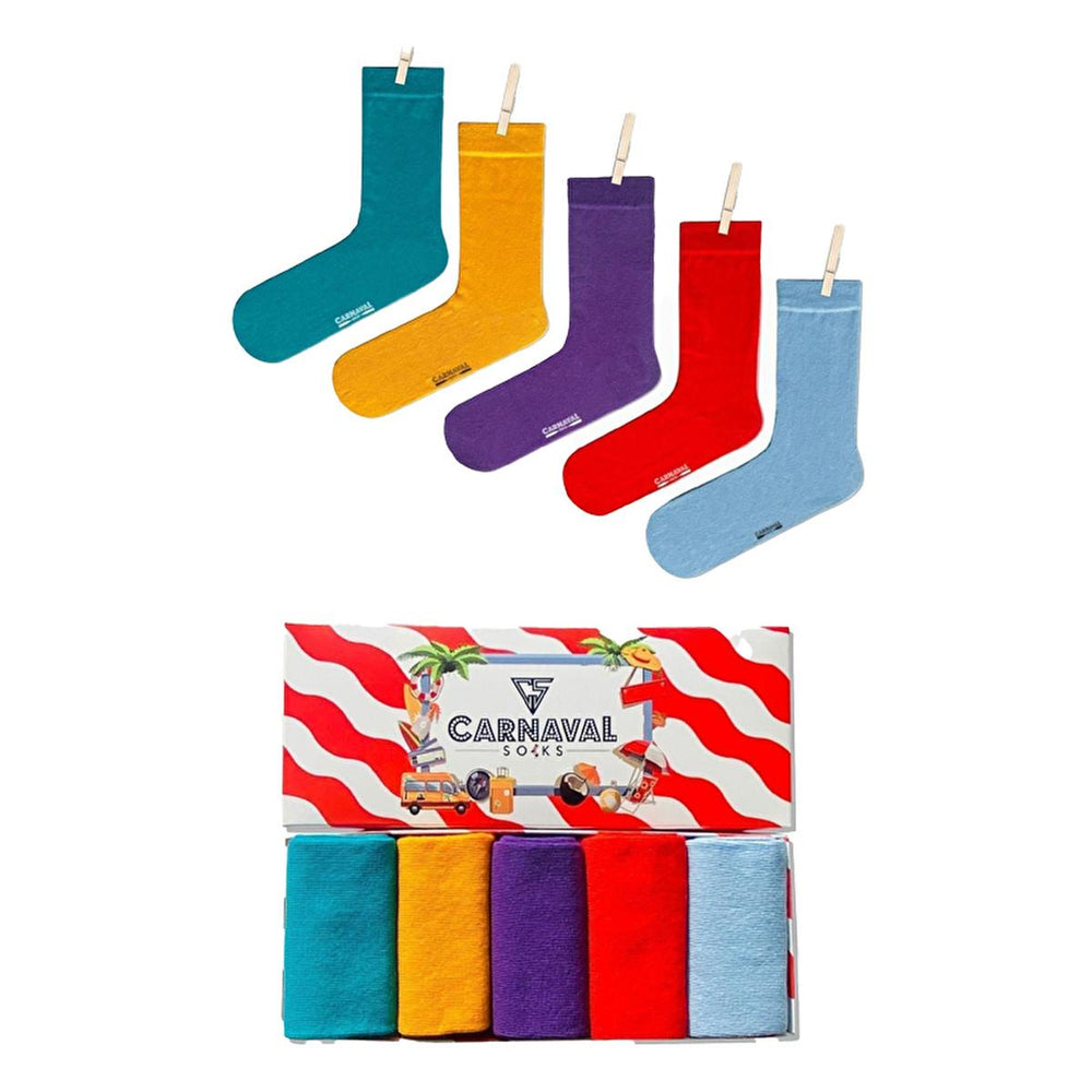 Carnaval Pastel Colored Socks 5-Pack - Comfortable, Stylish, and Convenient Casual Footwear for Fashion Enthusiasts - view 6