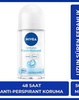Nivea Fresh Natural Women's Roll-On Deodorant - 48 Hour Protection, Alcohol-Free, Natural Fragrance - view 2
