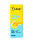 Life In Vitamin D3 & K2 Liquid Supplement Drops 20 ml