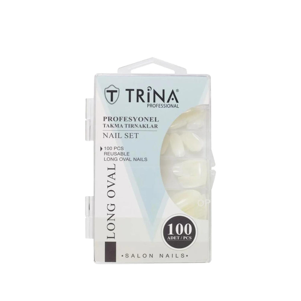Trina False Nails - Long Oval Shape Artificial Nail Enhancements, 100 Units - Trina TRNNAIL0002 Trina Long Oval False Nails - 100 Units False Nails, Artificial Nails, Nail Enhancements, Trina False Nails, Oval Shape False Nails, Nail Beauty, Nail Art, Cosmetic Products, Beauty Enhancements, Nail Care, Temporary Nail Solutions, Affordable Beauty Products
