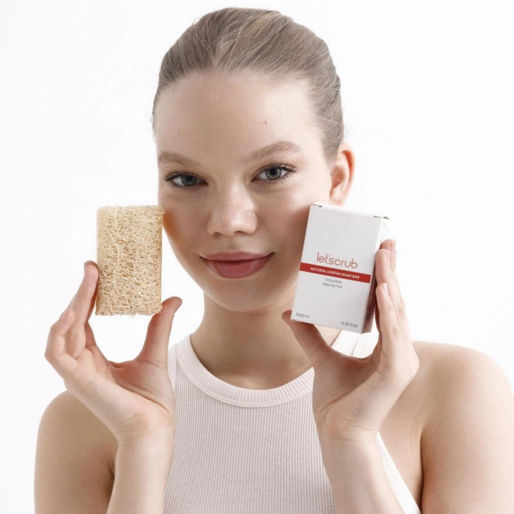 Let'scrub Natural Loofah Collagen Soap for Smooth Skin 130g