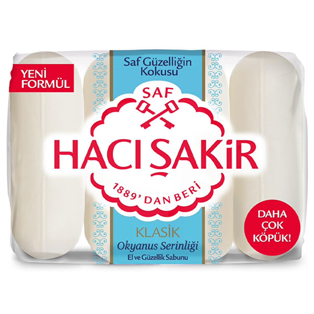 Hacı Şakir Ocean Freshness Turkish Soap - Gentle Cleansing, Classic Scent, (4 x 70g) - Traditional Bath and Hand Soap Hacı Şakir Ocean Soap: Refreshing Clean - Turkish Tradition Hacı Şakir soap, Turkish soap, Ocean Freshness soap, Classic soap, Traditional soap, Scented soap, Bath soap, Hand soap, 70 gr soap, 4 pack soap, cleansing, hygiene, family soap, gentle soap, refreshing, invigorating, pure, clean, heritage, value pack, everyday soap, household essentials, bathroom, showering, personal care, skin cle