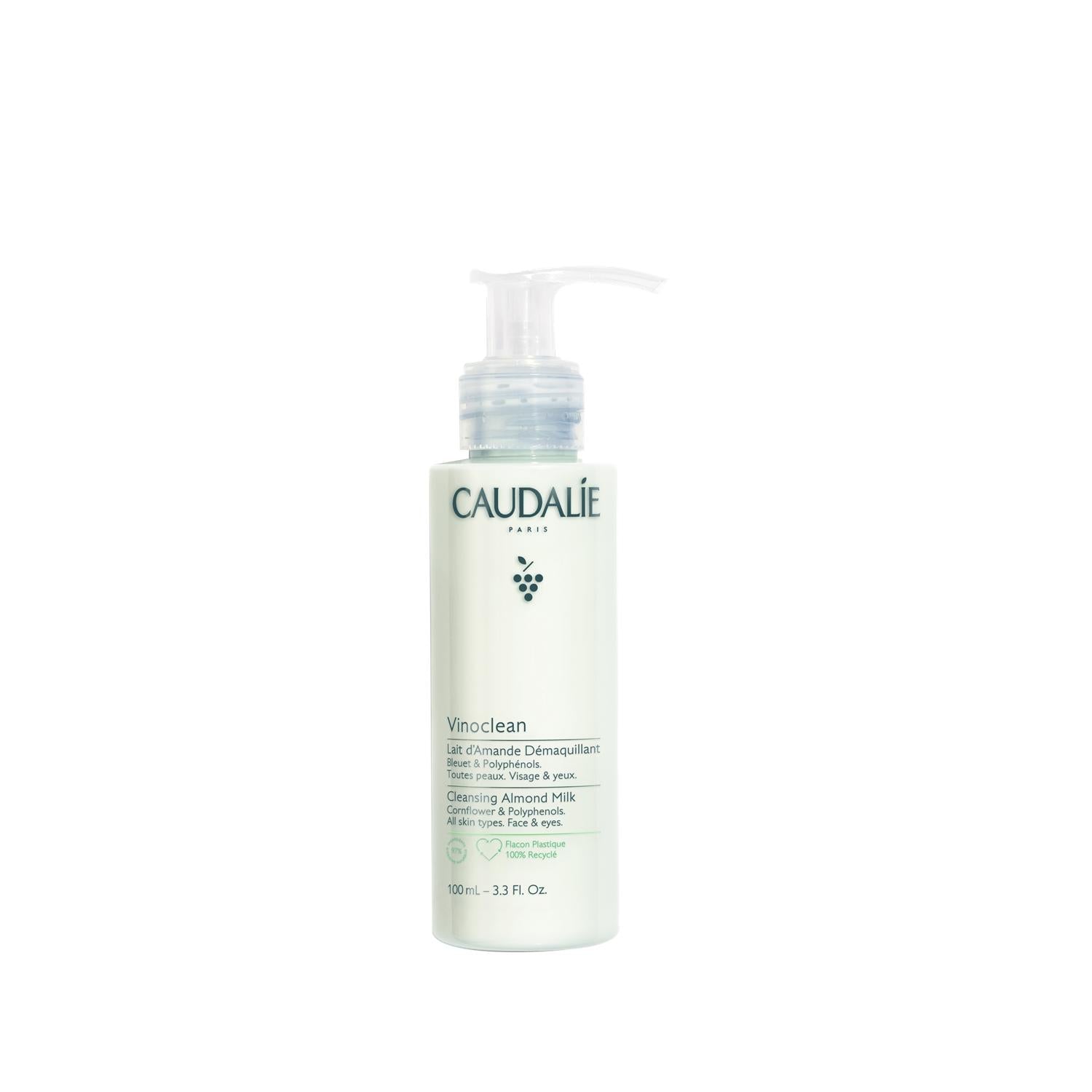 Caudalie Vinoclean: Gentle Almond Oil Cleansing Milk - Makeup Remover, Vegan, Soothes Dry or Sensitive Skin, Natural Skincare, 100ml Caudalie Cleansing Milk: Gentle Almond Oil for Sensitive Skin Caudalie cleansing milk, almond oil cleanser, gentle face wash, sensitive skin cleanser, makeup remover for dry skin, vegan cleansing milk, natural skincare, Vinoclean, Caudalie Vinoclean, cleansing milk, face wash, makeup remover, dry skin, sensitive skin, vegan, natural, skincare, almond oil, hydration, soothing,