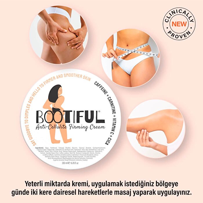 Bootiful Cellulite Reducing Firming Cream 200ml - Smooth & Tight | Vegan