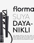 Flormar Vinyl Waterproof Black Liquid Eyeliner - High Pigment | 0.22 Fl Oz