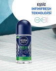 NIVEA Men Fresh Sensation Roll-On Deodorant for Men - 72 Hour Protection, Long Lasting Freshness, Dermatologically Tested, Alcohol Free NIVEA Men Fresh Sensation Deodorant - 72 Hour Protection NIVEA Men Fresh Sensation Deodorant, Roll-On Deodorant for Men, Long-lasting Antiperspirant Protection, Dermatologically Tested Deodorant, Alcohol-Free Deodorant, Men's Grooming, Personal Care, Deodorant, Antiperspirant, Freshness, Confidence, Sensitive Skin, Daily Hygiene