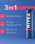 Nivea Colored Lip Care Cream Pink 0.17oz - SPF 30 Moisturizer | 3-in-1