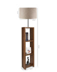 Homing Bej Dekoratif Raflı Lambader - Modern Decorative Lamp with Fabric Shade & 3-Tier Shelf - view 2