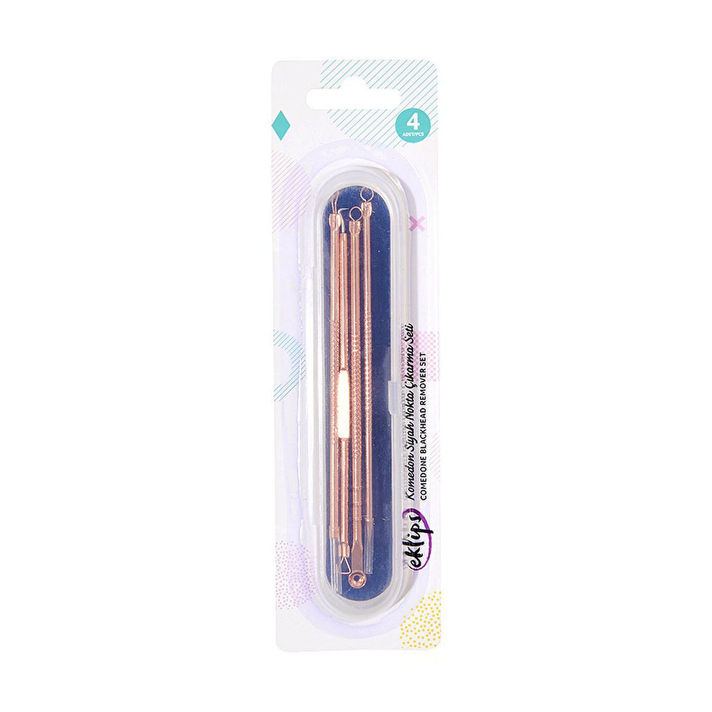 Eklips Blackhead Removal Set - 4 Double-Sided Comedone Extractor Tools for Acne Removal and Facial Cleansing - Acne Treatment
