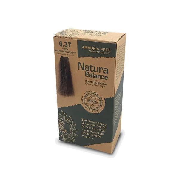 Natura Balance Ammonia-Free Hair Dye - Tütün 6.37, Cream Hair Color for Gentle Coloring Experience Natura Balance Ammonia-Free Hair Dye - Gentle Tütün 6.37 Shade ammonia-free hair dye, cream hair color, Tütün 6.37 hair dye shade, Natura Balance hair dye, chemical-free hair coloring, hair care, gentle hair dye, hair coloring products, cosmetic products