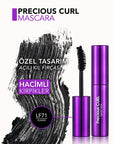 Flormar Precious Curl Mascara - Volumizing, Long-Lasting, Curling Mascara with Argan Oil - Mascara