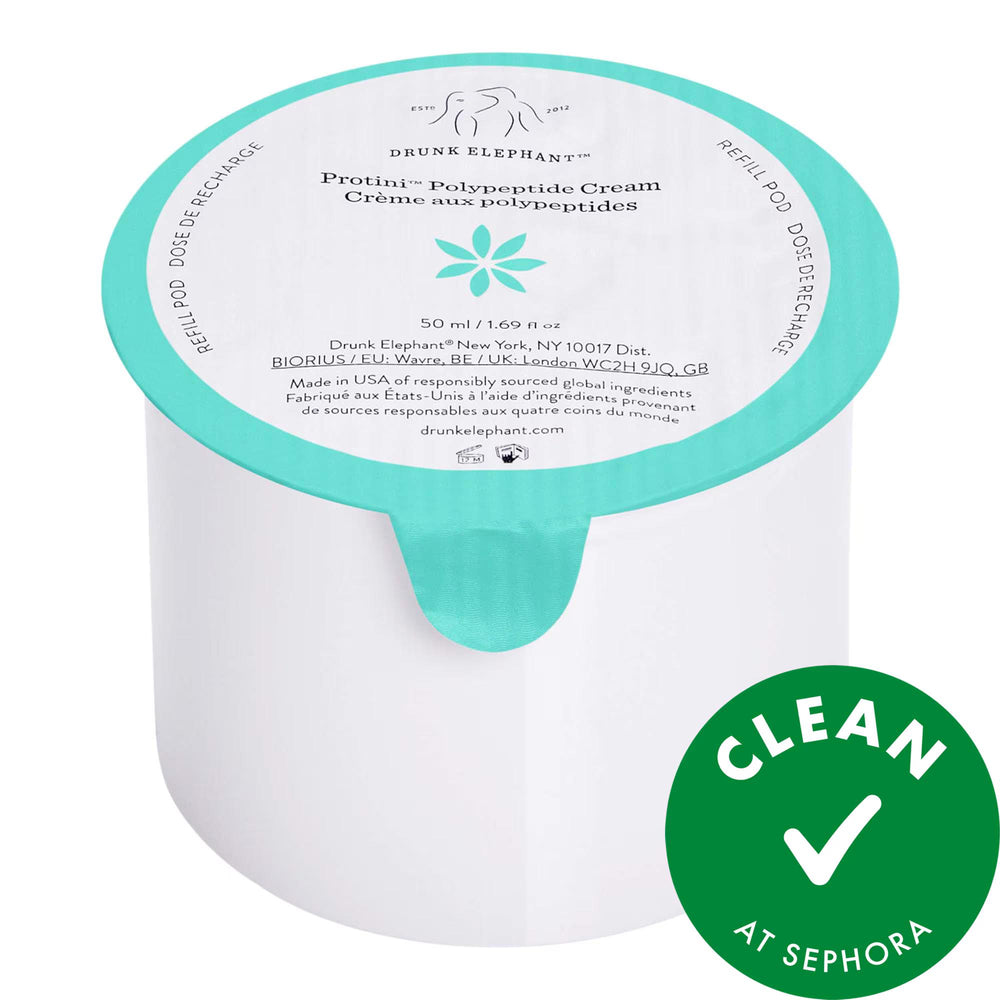 Drunk Elephant Protini Polypeptide Firming Refillable Moisturizer - Vegan Anti-Aging Cream for Dry, Dull Skin Drunk Elephant Protini Moisturizer - Vegan Anti-Aging Cream vegan moisturizer, cruelty-free skincare, anti-aging cream, refillable moisturizer, peptide skincare, Drunk Elephant, Protini, skincare for dryness, dullness, and loss of firmness, sustainable skincare, clean skincare, face moisturizer, anti-aging skincare, sensitive skin products