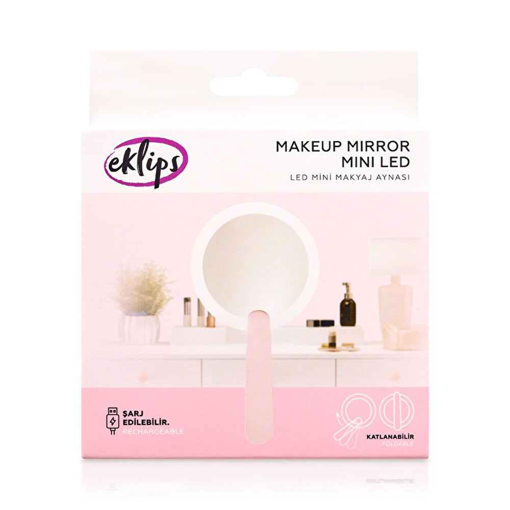Eklips LED Makeup Mirror - Rechargeable, Compact, Illuminated Mirror for Travel & Personal Grooming - Beauty Accessories