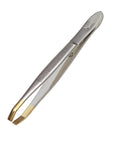 Nascita Half Yellow Flat Tip Tweezers for Precise Grooming