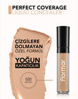 Flormar Perfect Coverage Liquid Concealer - Natural Finish, Lightweight, Skincare Benefits Flormar Perfect Coverage Concealer - Natural Finish liquid concealer, natural finish concealer, lightweight concealer, concealer with skincare benefits, Flormar Perfect Coverage, makeup with skincare, natural-looking coverage, anti-aging concealer, hazelnut oil benefits, rosehip extract benefits, cosmetic, beauty product, skincare makeup, daily makeup essentials