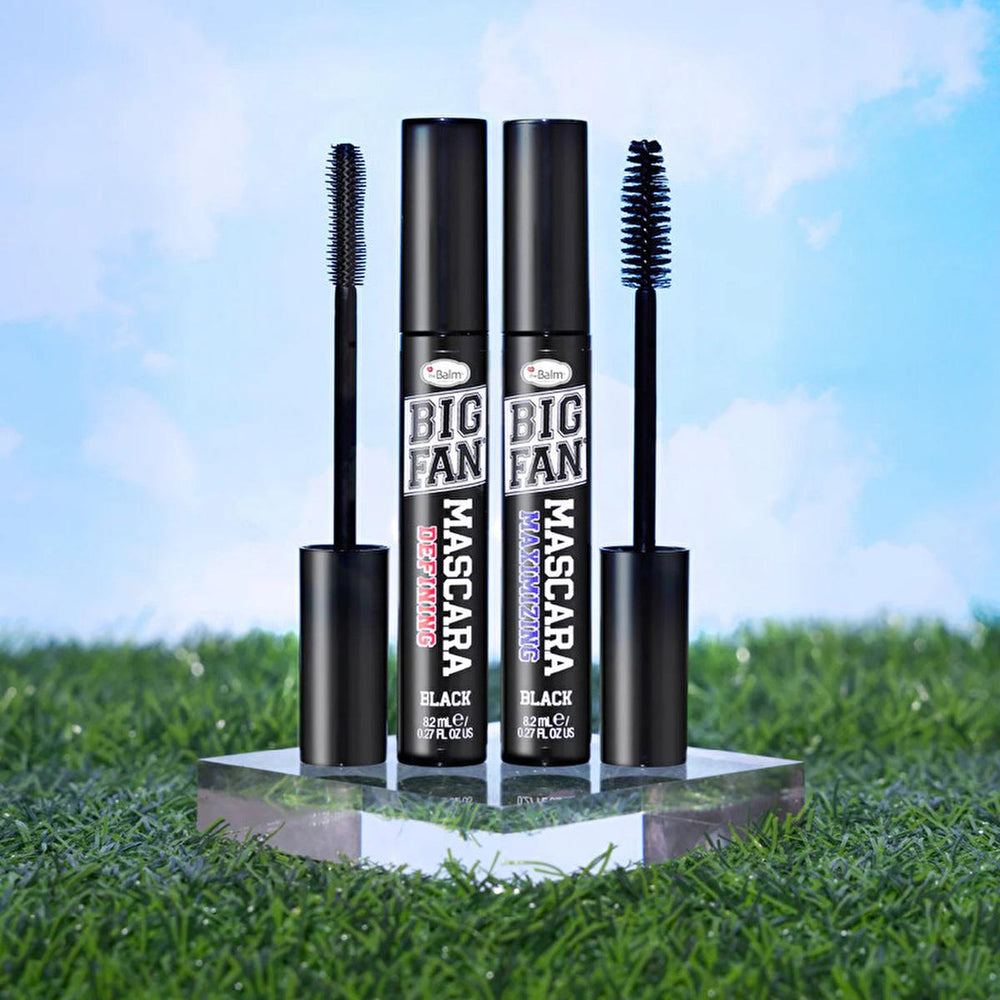 theBalm Big Fan Defining Mascara: Xtra-Lush Brush for Volumizing & Long-Lasting Eyelash Enhancement – Achieve Dramatic, Thick Lashes All Day! theBalm Big Fan Mascara: Defining, Volumizing, Long-Lasting! Defining mascara, Thickening mascara, Long-lasting mascara, theBalm mascara, Big Fan mascara, Volumizing mascara, Eyelash enhancing mascara, Makeup for eyelashes, Mascara, Eyelash makeup, Volumizing, Defining, Long-lasting, Makeup enthusiasts, Dramatic eyelash enhancement, Carnauba Wax, Lush Brush, Xtra-Xtra