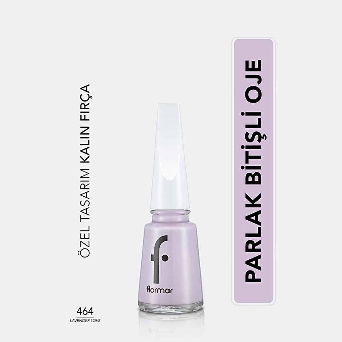 Flormar Nail Enamel Yoğun Pigmentli Oje 464 Lavender Love - Long-Lasting Nail Color with Care Ingredients Flormar Nail Enamel - Long Lasting & Healthy Nails nail enamel, nail polish, long-lasting nail color, nail care polish, Flormar Nail Enamel, Yoğun Pigmentli Oje, lavender love, 464, nail health, cosmetics, beauty products, nail care, vibrant nail color, durable nail polish