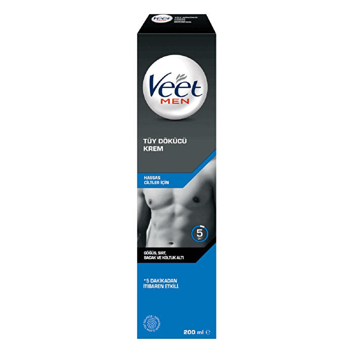 Veet Men Hair Removal Cream for Sensitive Skin 200ml - Quick Action