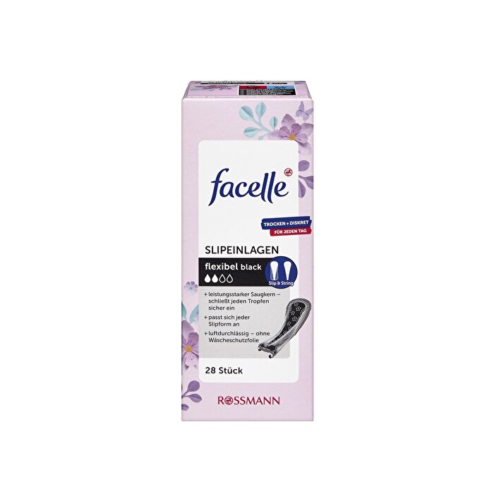 Face Thread Slip Black Daily Pad 28 pcs - Hygiene Products