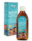 Vitago Kids Omega-3 Fish Oil Syrup with Vitamins A, D3, E, K2 - Delicious Orange Flavor for Brain Development & Immunity - 150ml Vitago Kids Omega-3: Brain & Immunity Support with Vitamins kids omega 3, fish oil for children, vitamin D3 for kids, vitamin A for children, vitamin k2 for kids, omega 3 syrup, fish oil with orange flavor, children's multivitamins, brain development supplements, immunity support for kids, Omega-3, fish oil, vitamin D, vitamin A, vitamin K, syrup, children's health, brain developm