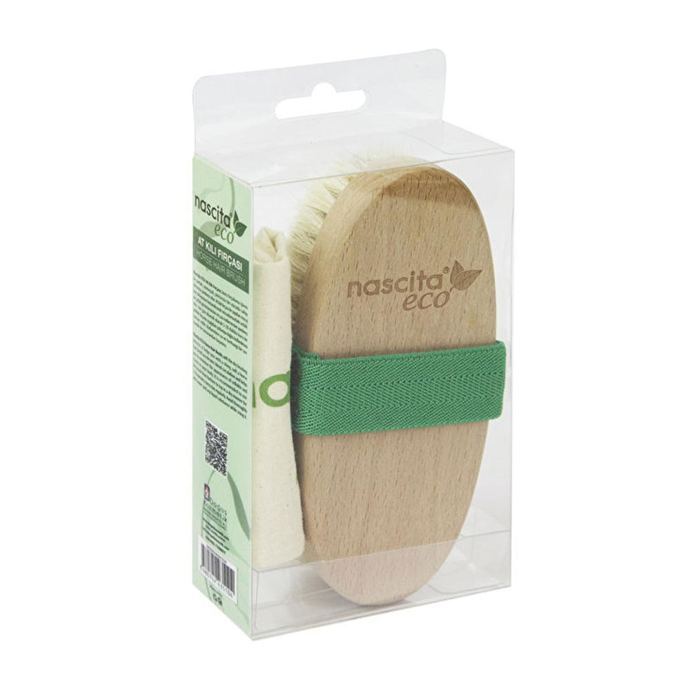 Nascita Horsehair Body Brush for Natural Skincare and Exfoliation - Green - Exfoliator
