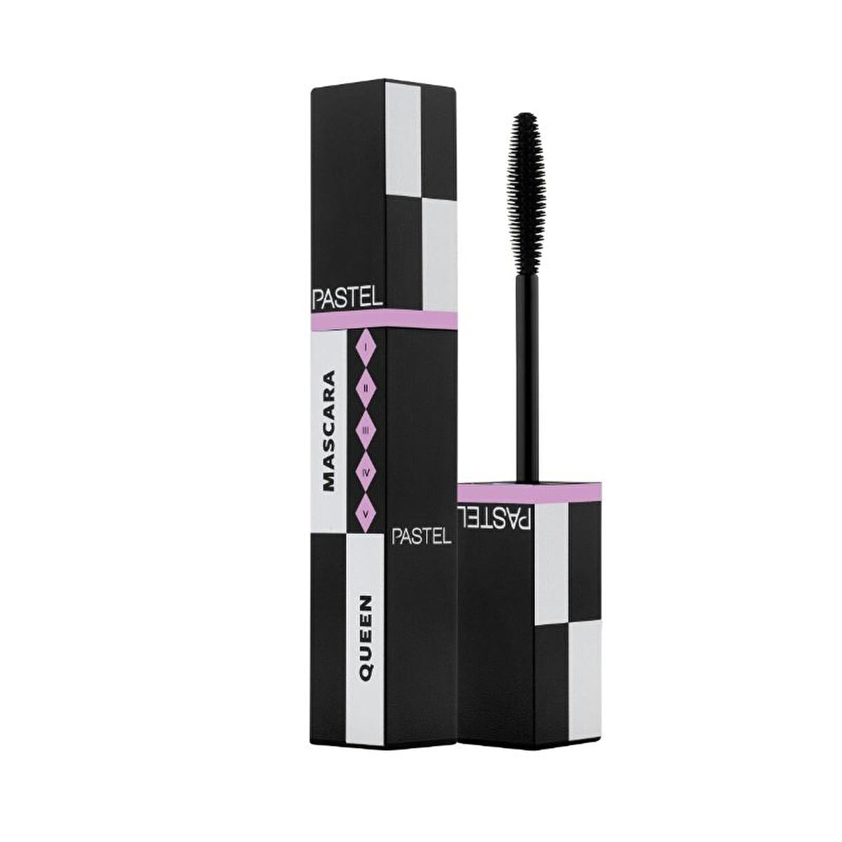 Pastel Queen Long-Lasting, Nourishing Mascara for Volumized & Lifted Lashes Pastel Queen Long-Lasting Mascara - Volumize & Lift Mascara, Long-lasting mascara, Nourishing mascara, Volumizing mascara, Lifting mascara, Cosmetics, Eye makeup, Silicone brush mascara, Monoi oil, Cottonseed oil, Beauty products, Makeup essentials, Long-lasting makeup, Volumized lashes, Lifted lashes, Eye care, Beauty routine, Makeup for special occasions