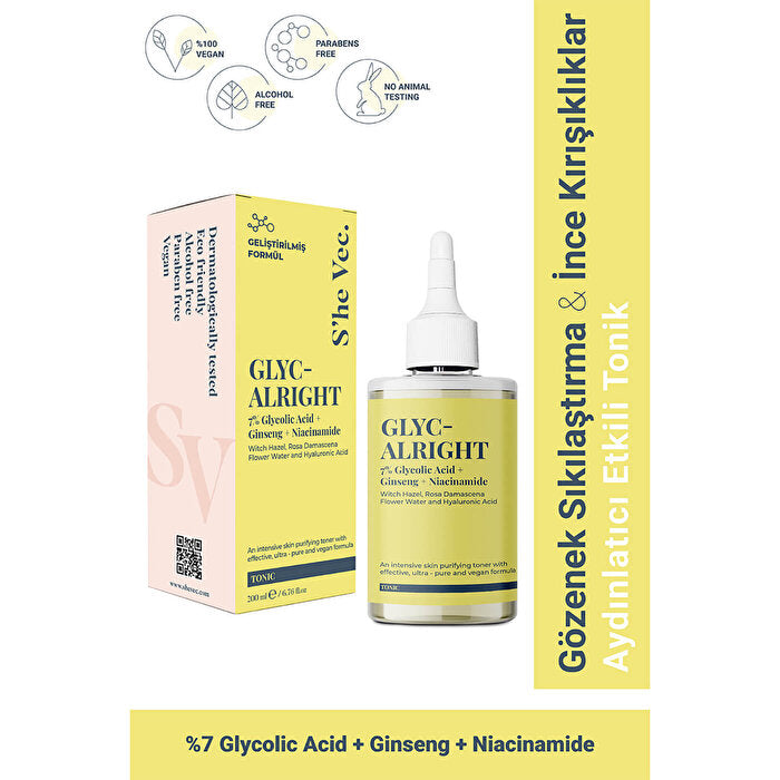 Glyc-Alright Pore Tightening Toner 200ML - For All Skin Types | S'he Vec.