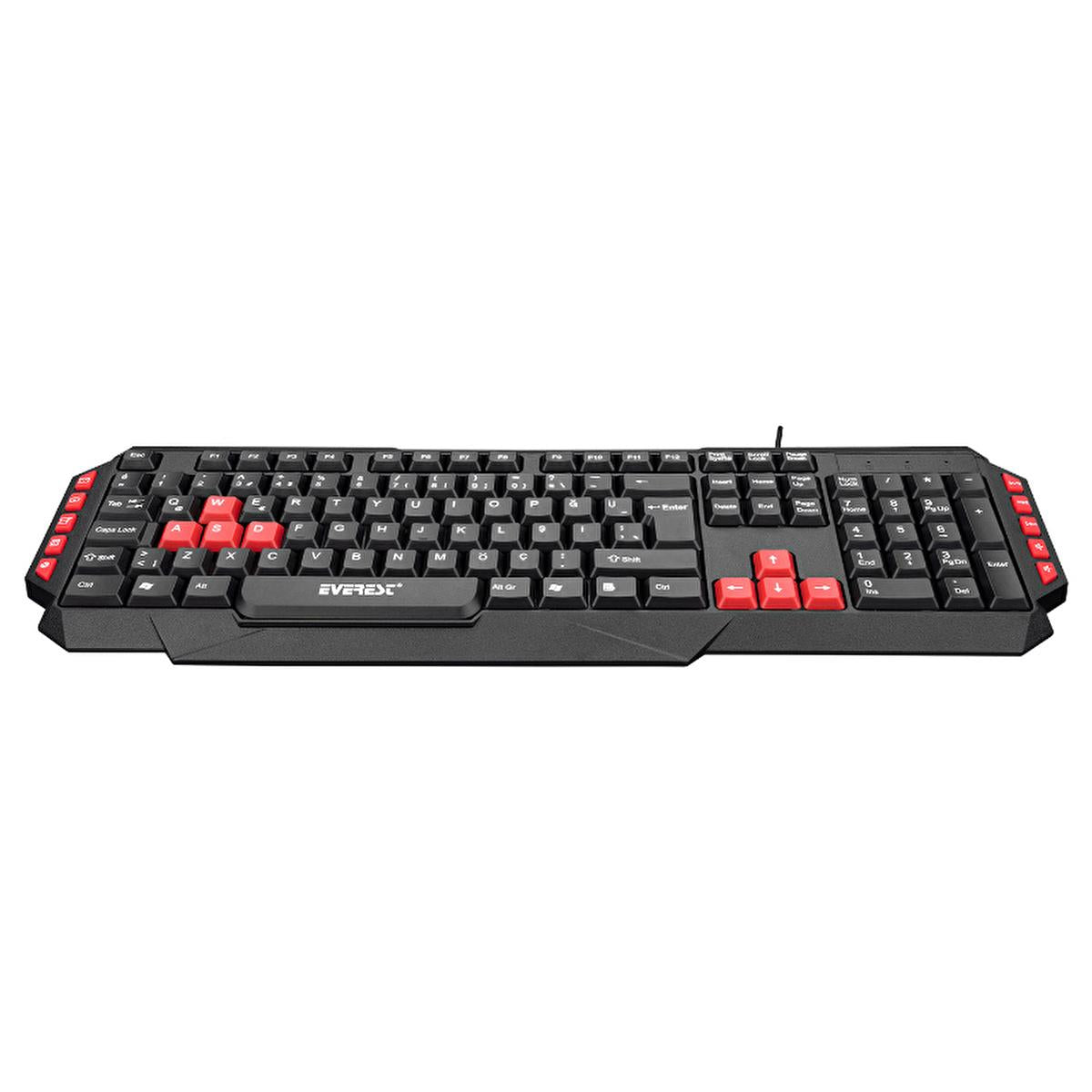Everest Gaming Keyboard KB-G7 ARMOR - USB Q Layout, 50M Click Life, Compatible with Windows, IOS, Linux Everest KB-G7 ARMOR Gaming Keyboard - USB, Q Layout, 50M Click Life Gaming Keyboard, USB Gaming Keyboard, Kablolu Oyuncu Klavyesi, Q Layout Keyboard, Plug and Play Keyboard, Everest, Gaming, Keyboard, USB, Q Layout, Durable, Long Lasting, Compatible with Windows, IOS, Linux, Gamers, Heavy Users