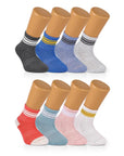 Ozzy Socks Kids Striped Cotton Crew Socks 3-5 Years 8-Pack