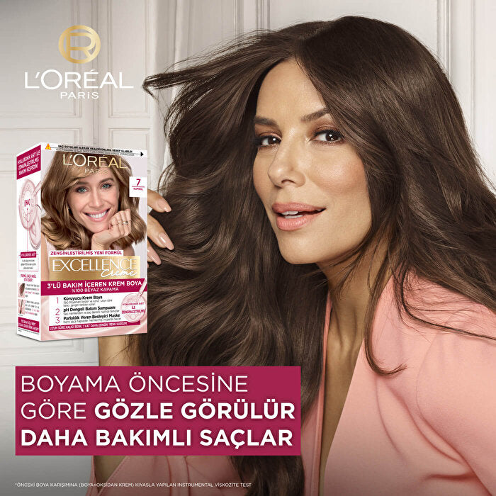 L'Oreal Paris Excellence Creme Hair Color 7 Light Brown - Rich Color