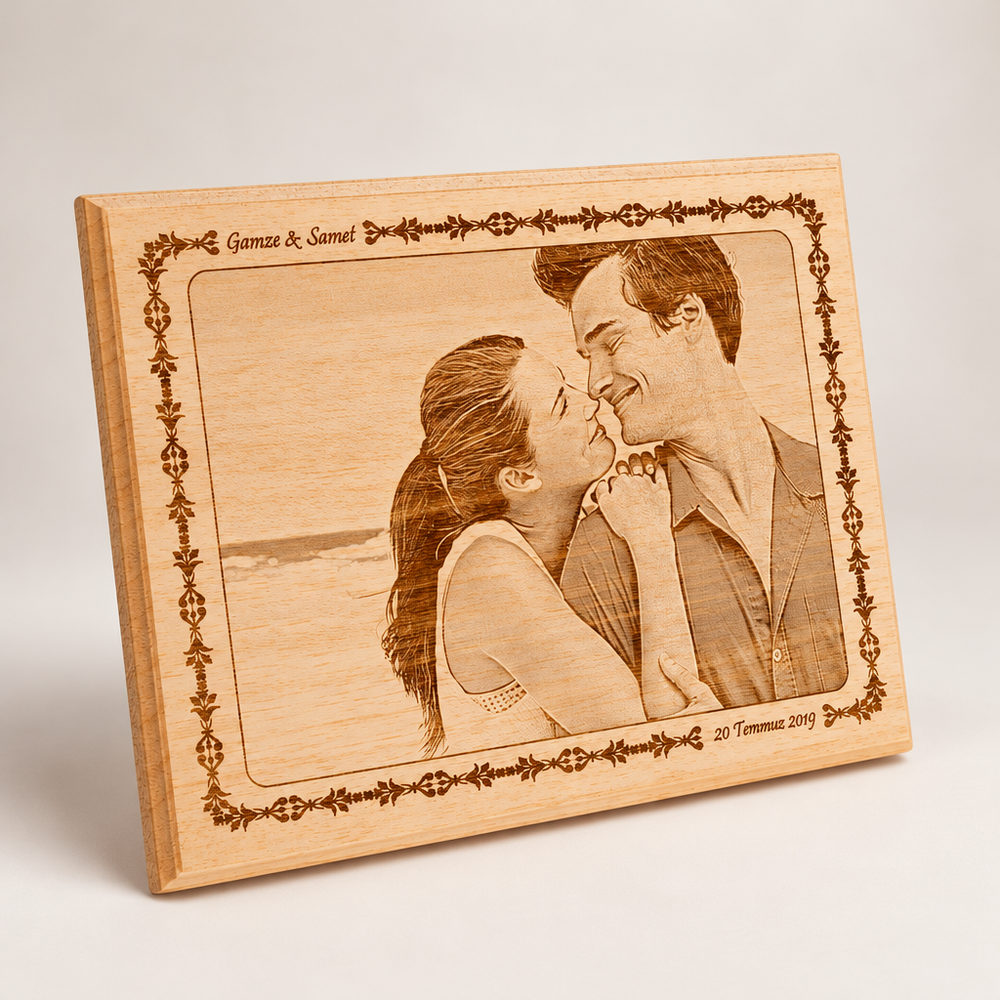 Anniversary Gift Mini Wooden Photo Engraving