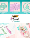 Bic Miss Soleil Sensitive Women's Razor 3 Pack Blister x ISANA Shaving Foam with Aloe Vera Extract 50 ml