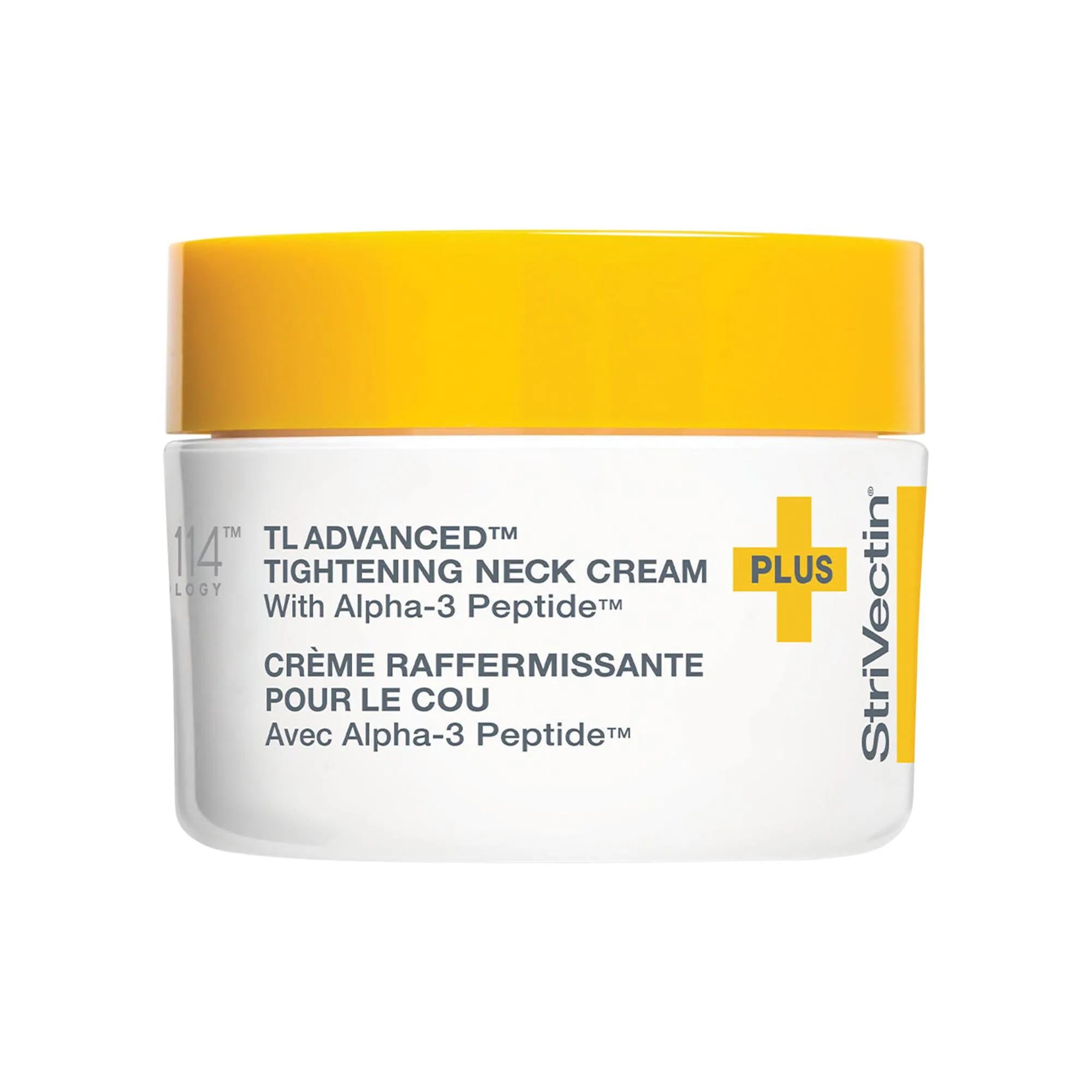 StriVectin TL Advanced Tightening Neck Cream PLUS with Alpha-3 Peptide - Anti-Aging, Cruelty-Free Neck Cream for Fine Lines & Wrinkles StriVectin TL Advanced Neck Cream - Anti-Aging & Firming neck cream, anti-aging skincare, cruelty-free skincare, wrinkle reduction, tightening and firming, StriVectin, skincare for neck and décolleté, fine lines and wrinkles, loss of firmness, clean skincare, sensitive skin friendly, décolleté care, neck care, advanced skincare, cream formulation
