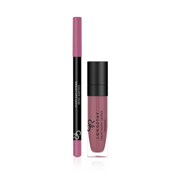 Golden Rose Matte Lip Kit Blush Pink: Long-Lasting, Kissproof Lipstick & Dream Lips Lipliner Set for a Perfect Pout Golden Rose Blush Pink Matte Lip Kit | Long Lasting & Kissproof matte lip kit, blush pink lipstick, long lasting lipstick, kissproof lipstick, matte liquid lipstick, lip liner set, dream lips lipliner, golden rose lipstick, pink lip kit, non transfer lipstick, matte lipstick, lip liner, blush pink, long-wearing, smudge-proof, kiss-proof, lip makeup, cosmetics, beauty, makeup enthusiasts, lip c