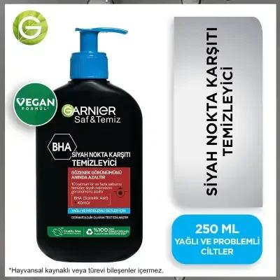 Garnier Charcoal Face Wash - 3-in-1 Blackhead Removal Facial Gel with Salicylic Acid, 8.45 fl oz Garnier Charcoal Face Wash - 3-in-1 Blackhead Removal Garnier Saf Temiz BHA Siyah Nokta Karşıtı Temizleme Jeli, Charcoal Face Wash, Salicylic Acid Cleanser, Blackhead Removal Facial Gel, 3-in-1 Face Cleanser, Facial Cleansing Gel, Garnier Charcoal Face Wash, Blackhead Removal, Oil Control, Charcoal and Salicylic Acid, Cranberry Extract, Skincare, Face Wash, Cleansing Gel, Acne Treatment, Natural Ingredients, Ski