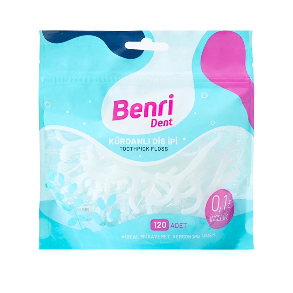 Benri Dent Dental Floss Picks for Easy Cleaning 120 Count