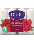 Duru Pure & Natural Rose Beauty Soap 4x2.47oz - Gentle Hydration | 4 Bars