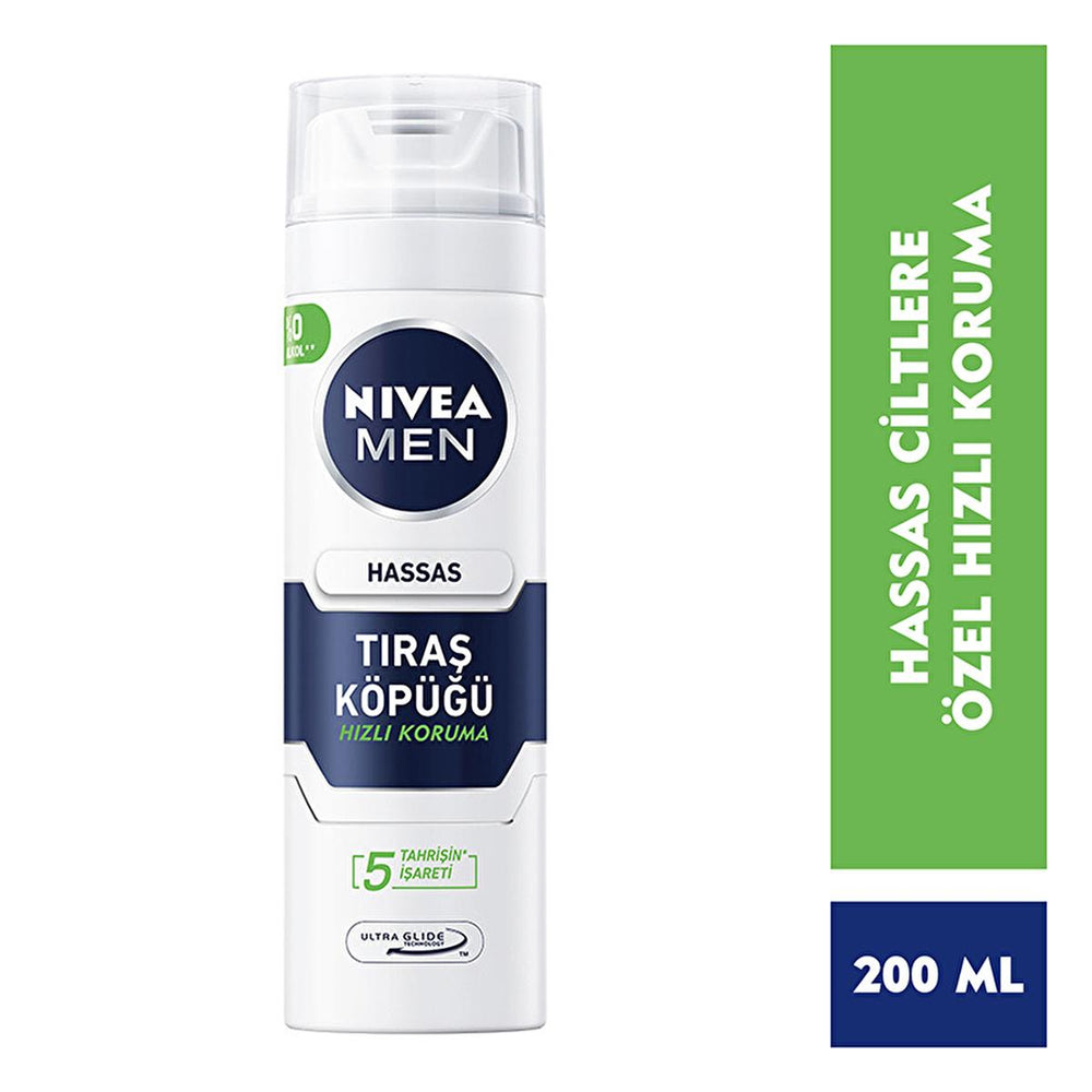Nivea Men Sensitive Shaving Foam for Men with Sensitive Skin - 6.76 fl oz, Alcohol-Free, Ultra Glide Technology - view 2