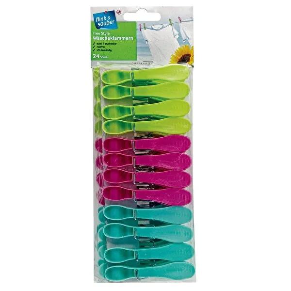 Flink & Sauber Durable Clothespins - 24 Count, Rustproof & UV Resistant for Indoor/Outdoor Use Flink & Sauber 24 Count Durable Clothespins - Rustproof & UV Resistant Clothespin, Laundry Clips, Durable Clothespins, Rustproof Clothespins, UV Resistant Clothespins, Flink & Sauber, Indoor/Outdoor Clothespins, Laundry Essentials, Household Supplies, 24 Count Clothespins