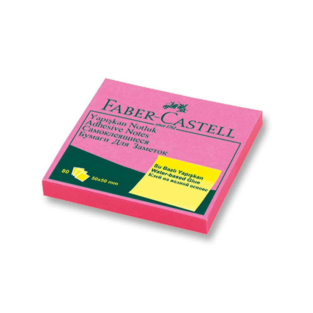 Faber Castell Sticky Notes - Fluorescent Pink, 50x50mm - Adhesive Notes for Office & Study - Fragrance