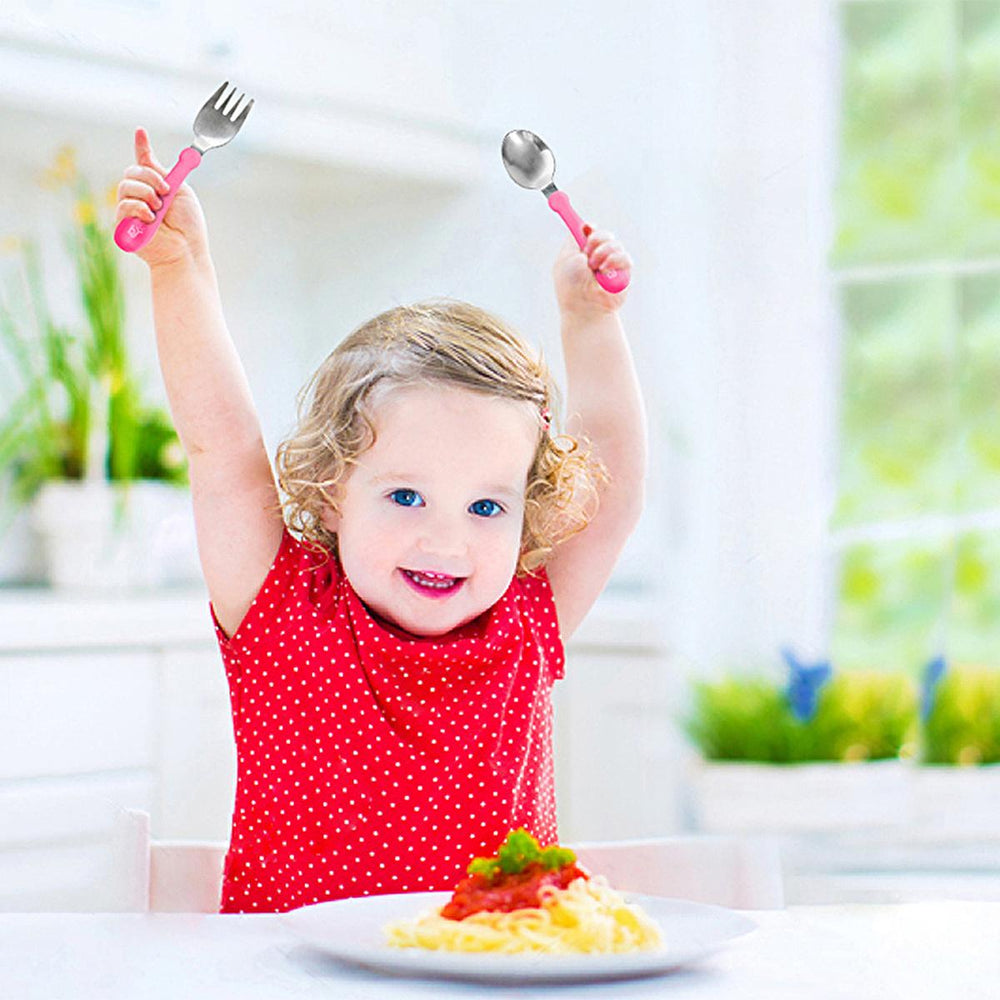 Babyjem Stainless Steel Baby Utensil Set - BPA Free, Ergonomic Design for Independent Eating - view 2