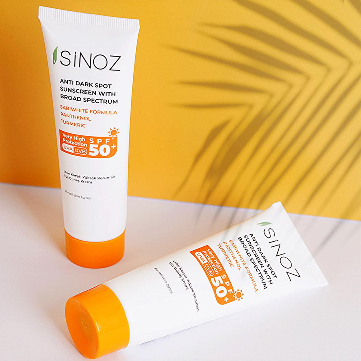 Sinoz SPF 50+ Anti-Spot Facial Sunscreen: Broad Spectrum Protection, Non-Greasy, Moisturizing - Perfect for All Skin Types, Prevents Sun Damage Sinoz SPF50+ Sunscreen: Anti-Spot, Non-Greasy | Protect Your Face SPF50 sunscreen, broad spectrum sunscreen, anti-spot sunscreen, sunscreen for face, non-greasy sunscreen, sunscreen for all skin types, sunscreen for hyperpigmentation, daily facial sunscreen, moisturizing sunscreen, sunscreen with turmeric, facial sunscreen, sun protection, hyperpigmentation treatmen