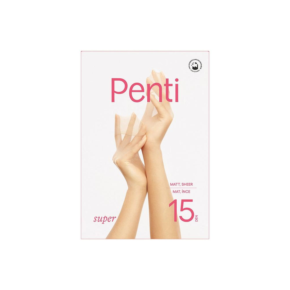 Penti Super Sheer Pantyhose Durable Black Tights Size 2