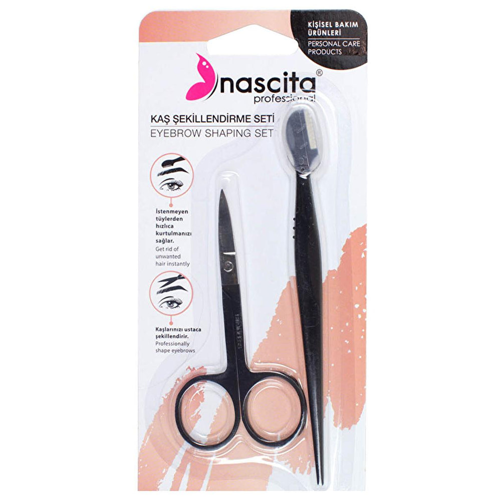 Nascita Eyebrow Grooming Set - Professional Eyebrow Razor & Scissors for Precise Grooming at Home - Eyebrow Pencil