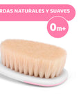 Chicco Baby Hair Brush and Comb Set for Newborns - Gentle Natural Bristle Brush and Safe Round-Tipped Comb for Infant Ha