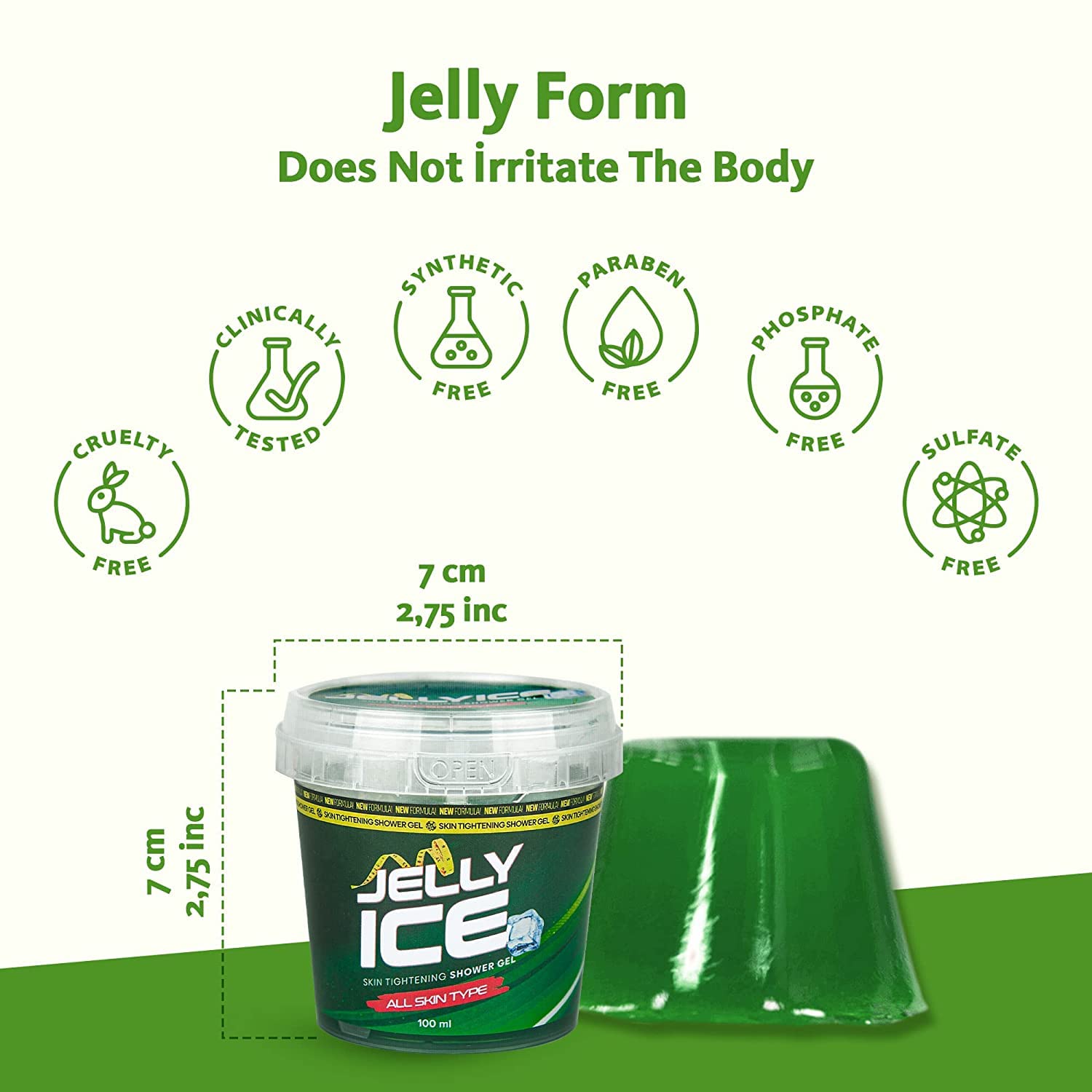 Jellyice Skin Tightening Shower Gel - All Skin Types - Natural Formula - Firming Bath Gel