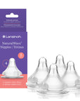 Lansinoh Natural Wave Baby Bottle Nipple Slow Flow 2 Pieces
