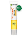 Garnier Daily Sunscreen Face Cream SPF50+ - Vitamin C Enriched, Vegan, Dermatologically Tested - 1.35 fl oz Garnier SPF50+ Daily Sunscreen Face Cream - Vitamin C & Vegan daily sunscreen, face cream with SPF50+, Vitamin C face cream, vegan skincare, dermatologically tested sunscreen, sun protection, brightening skincare, lightweight face cream, invisible texture, cruelty-free cosmetics, sensitive skin products, skincare essentials